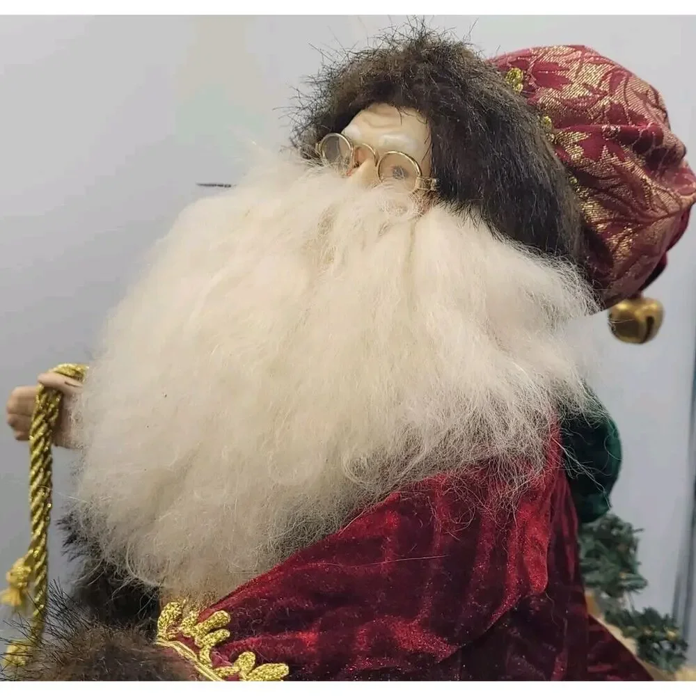 Vintage Large Porcelain Face Santa Claus Riding Tricycle Presents 16